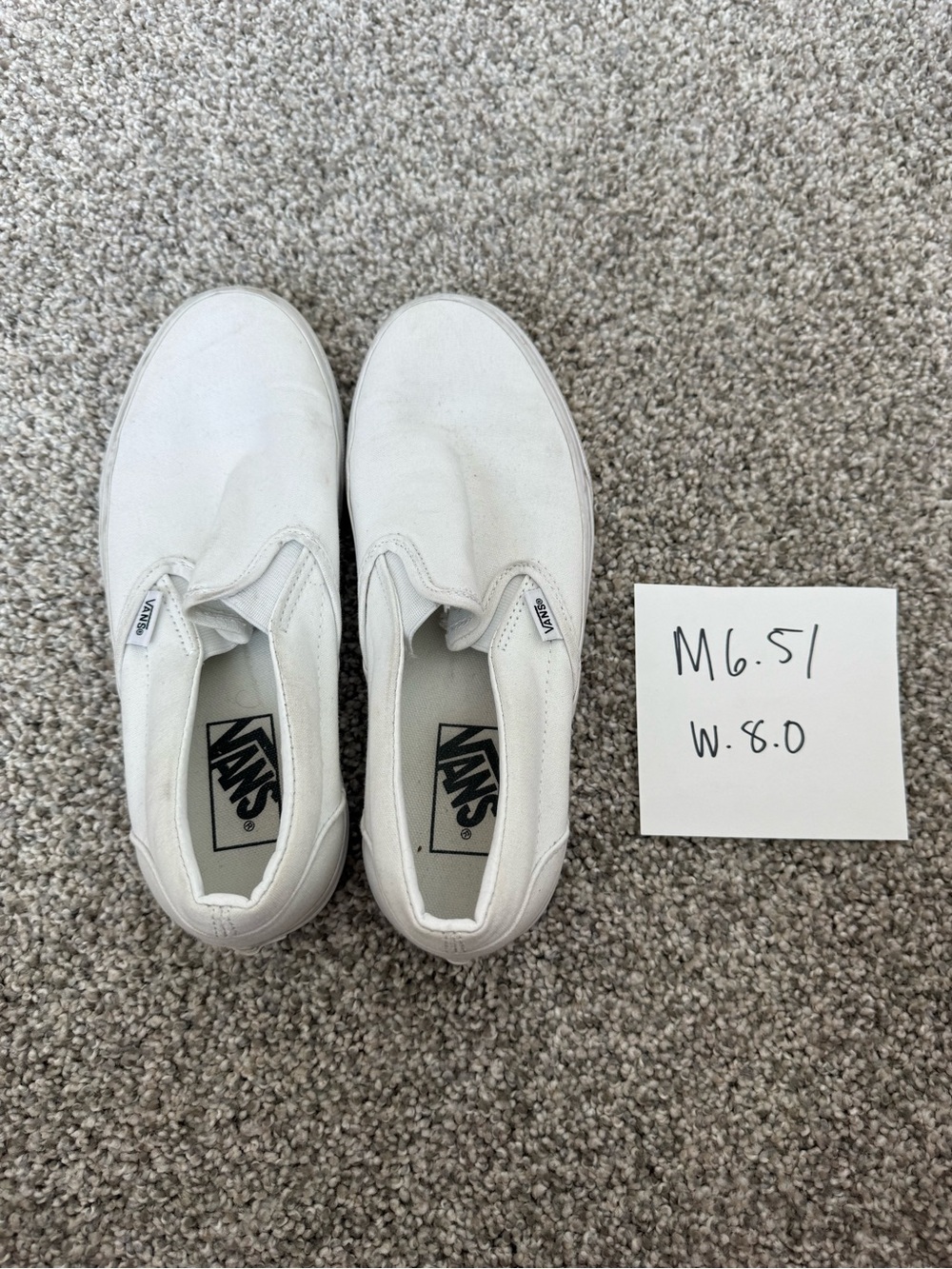 Vans White Slip-On Canvas Sneakers